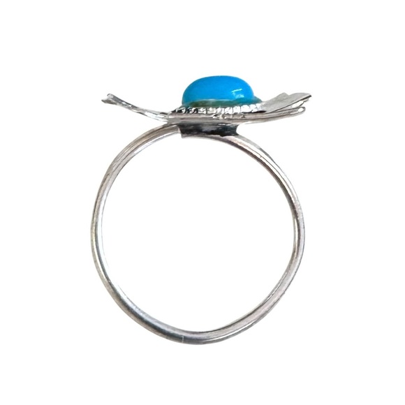 Vintage Native American Turquoise Bird Sterling Silver Ring (5) - Picture 6 of 6